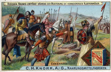 Barbarian Invasions - During the review of the troops, Duchess Hadwig receives the monks approaching in the background