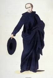 Barnabite. Engraving from an album on religious orders, Paris
