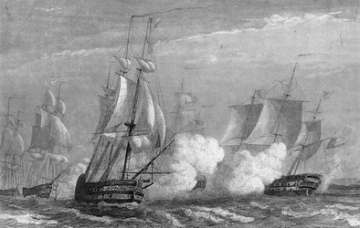 Naval Battle of Ouessant in the 18th century disputed between the French and the English in 1778. in 