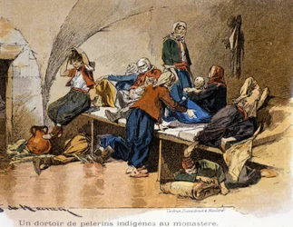 Bethlehem. A pilgrim dormitory at the monastery. 19th century