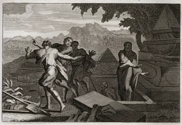 Bible of Royaumont, Old Testament: Death rises. A dead man was dropped by chance at Elisha