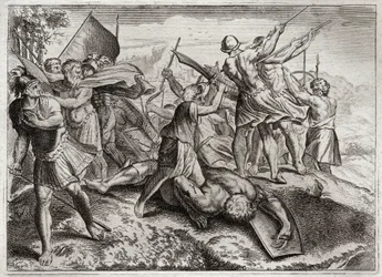 Bible of Royaumont, Old Testament: Jonathas Pontiff. Jonathas (Jonathan) succeeds his brother Judas Maccabee at the head of the revolt against the Seleucids. He won several victories. Diodote Tryphon finally surprises him by treason.