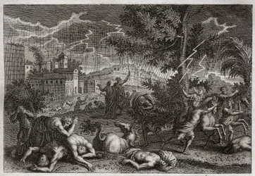 Bible of Royaumont, Old Testament: The Ten Plagues of Egypt. Illustration from 1811.