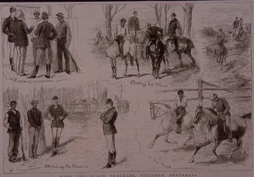 Black Trackers on the trail of bushrangers in Victoria, Australia in 1881