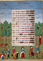 Calendar Page for the Month of October: Agricultural Works, Harvesting Fruits
