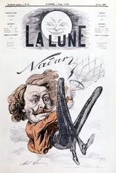 Caricature of Nadar (1820 - 1910) aeronaut. Cover of "The Moon" dated 2/06/1867