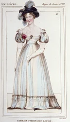 Caroline Ferdinande Louise of Naples, Duchess of Berry. Wife of the Duke of Berry. Engraving from 1830