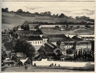Central House of Clairvaux (prison of Clairvaux) - Champagne-Ardenne - engraving in 