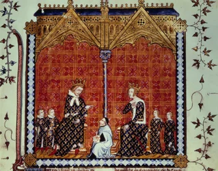 Charles V the Wise and Jeanne de Bourbon, surrounded by their children
