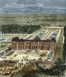 Chateau de Vaux Le Visomte at the time of King Louis XIV. Engraving of the 19th century