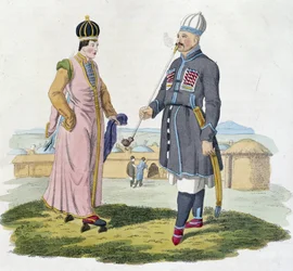 Cherkess man and woman (Caucasus)