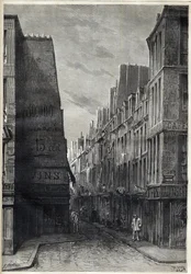 Cholera epidemic in Paris - rue Sainte Marguerite (engraving)