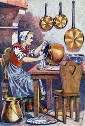 Cinderella in her kitchen, Illustration for 