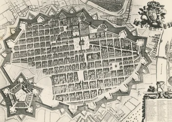 City map of Turin with its citadel
