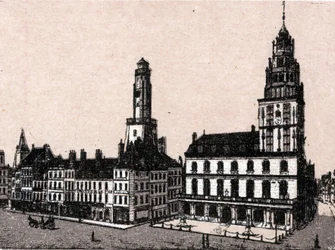 City of Calais: old lighthouse and town hall