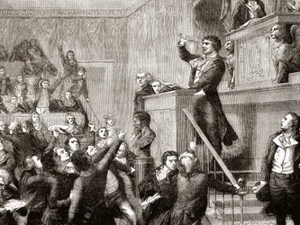 Convention of 21 September 1792: Jean Paul Marat at the tribune - in “Histoire de France” by Henri Martin