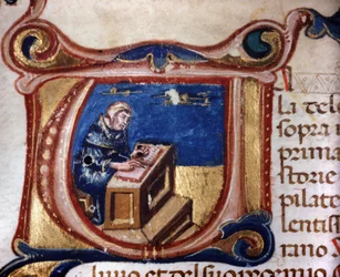 Copist monk (13th century manuscript)