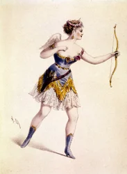 Cora Pearl, English courtesan, in the role of Cupid in the Opera 