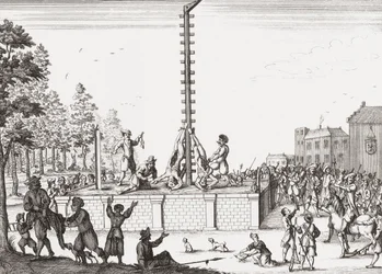 Corpses of Johan and Cornelis de Witt Hanging on Gallows