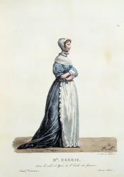 Costume of Miss Debrie in the role of Agnes of Moliere