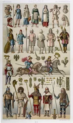 Costumes, armor and weapons of the Gallic and their warriors