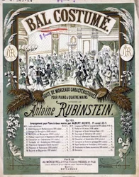 Cover of the score of "Suite of characteristic pieces for piano four hands", composed by Anton Rubinstein