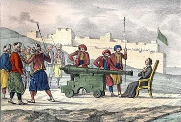 Death in Algiers in 1683 of Father LE VACHER (Jean Levacher), a French missionary during the bombing of Algiers by Duquesne. In 