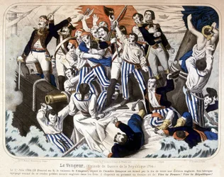 Destruction of the ship “The Avenger” by the English fleet, June 1