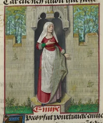 Detail of a miniature of the allegorical figure of Avarice (detail)