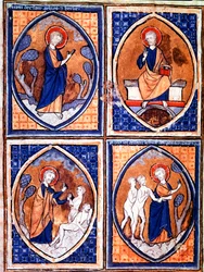 Different stages of World Creation represented in mandorles