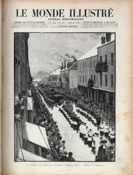 Disaster of the well Sainte Eugenie - The funeral of the victims of the disaster of Montceau les Mines in Burgundy - Engraving in “Le monde illustrious” of 1895