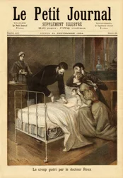 Dr. Emile Roux (1853-1933), a bacteriologist, collaborator of Louis Pasteur, who developed the vaccine against croup. Engraving in 