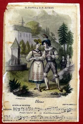 Duo between Giuditta Pasta and Gian Battista Rubini in the opera “La Sonnambula” by Vincenzo Bellini. Teatro Carcano of Milan. 1831