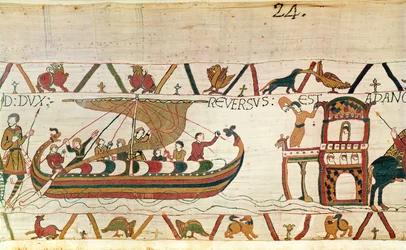 Earl Harold returns to England, Bayeux Tapestry