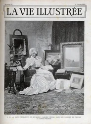 Elisabeth of Wied Queen consort of Romania 1843-1916 - Elisabeth de Wied - Elisabeth Pauline Ottilie Louise de Wied (known as the pen name Carmen Sylva), in her office at Castel Pelesch - cover of life illustrated from 1900