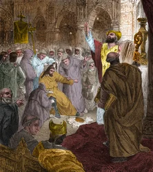 End of the Merovingian dynasty, 751: deposition of King Childeric III by Pepin the Short.