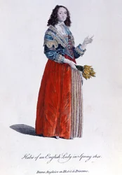 English woman in spring dress in 1641