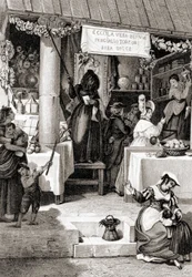Engraving representing the feast of the Befana