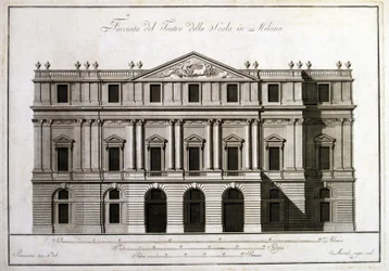 Facade of the Theatre alla Scala in Milan