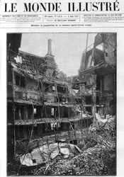 Fire of the Opera Comique in Paris on 25 May 1887 during the performance of Ambroise Thomas