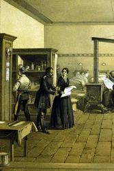 Florence Nightingale in a hospital in Scutari in Turkey circa 1855 (detail)