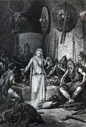 Foundation of Marseille, 600 BC: On the day of the arrival of the Greek sailors, the chief of the Nams organizes a meal during which his daughter Gyptis (or Petta) must choose her husband by offering him a cup. The Greeks were invited to join the banquet