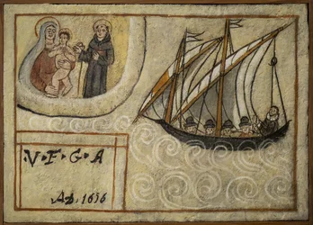 Former voto sailor, popular offer as a pledge of devotion and gratitude of the sailor surviving to the dangers of the sea coming from the Church of Carmine, Torre del Greco, near Naples 19th century Italy