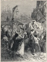 French Revolution: triumph of Honore Gabriel Riqueti, Count of Mirabeau (1749-1791) entering the city of Marseille in 1789. Engraving from 1889