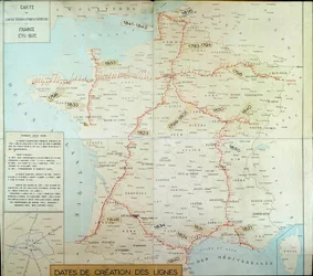 French geographic map showing air telegraphic lines. The beginning of the 19th century. Paris, Musee de la Poste