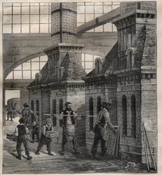 French industries: the manufacture of porcelain buttons - Engraving In La Science francaise