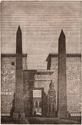 Front View of a Reconstruction of Luxor Obelisks in Egypt