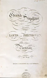 Frontispiece of the first German edition of the score of Symphony No. 1 in C major by Ludwig van Beethoven