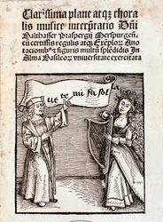 Frontispiece of Clarissima plane atque choralis musice interpretati by Prasperg