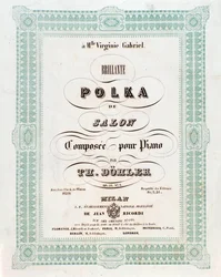 Frontispiece of musical score of Polka de salon by Theodor von Dohler